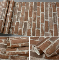 Multi-Color Vinyl Rustic Faux Brick Wallpaper