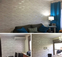 Light Gray 3D Embossed Vinyl Brick Wallpaper