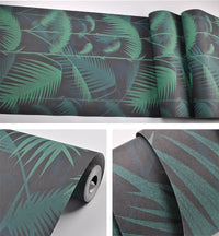 Vertical Striped Tropical Palm Tree Pattern Wallpaper