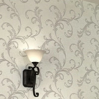 Beige / Gray Floral Damask Wallpaper