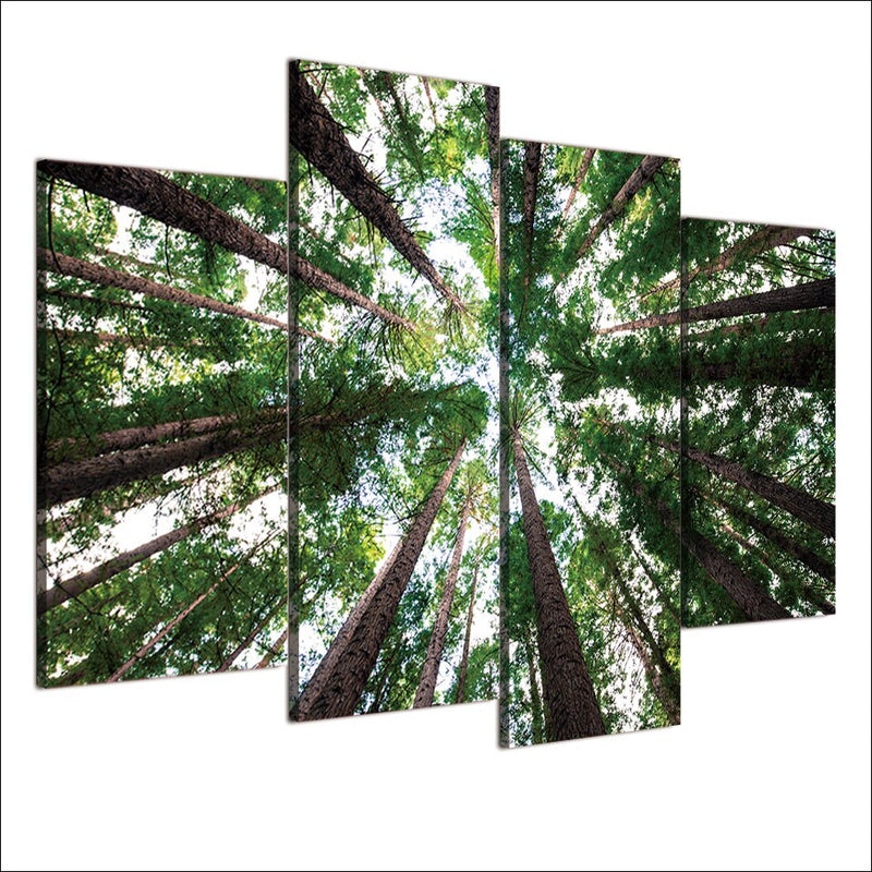 4-Piece Green Forest Canopy Canvas Wall Art