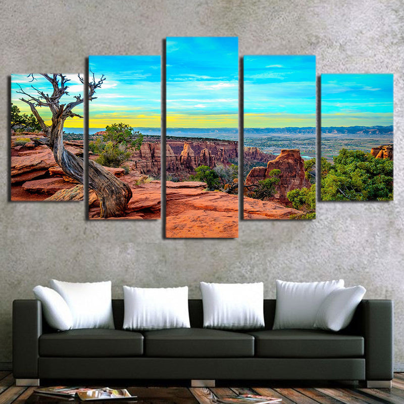 5-Piece Southwestern Grand Canyon Canvas Wall Art