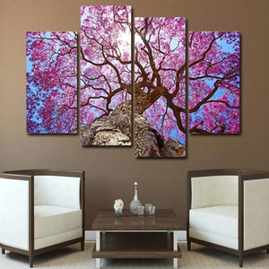 4-Piece Purple Jacaranda Tree Canvas Wall Art