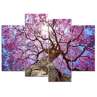 4-Piece Purple Jacaranda Tree Canvas Wall Art