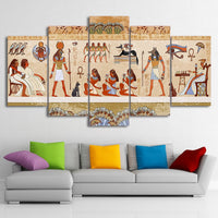 5-Piece Ancient Egyptian Temple Canvas Wall Art