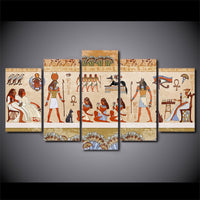 5-Piece Ancient Egyptian Temple Canvas Wall Art