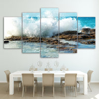 5-Piece Crashing Coastal Waves Canvas Wall Art