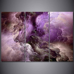 3-Piece Psychedelic Space Cloud Nebula Canvas Wall Art
