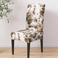Single-Color Abstract Tie-Dye Print Dining Chair Cover