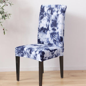 Single-Color Abstract Tie-Dye Print Dining Chair Cover