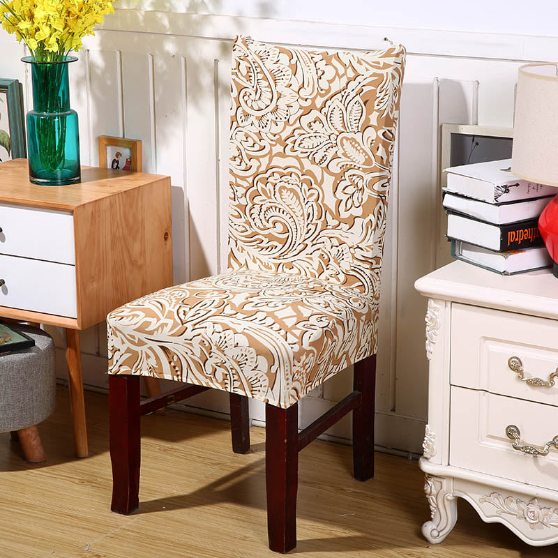 Floral Jacquard Pattern Elastic Dining Chair Cover