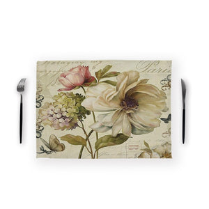Vintage Flower Print Floral Table Placemat