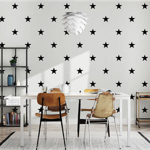 Black & White Star Pattern Wallpaper