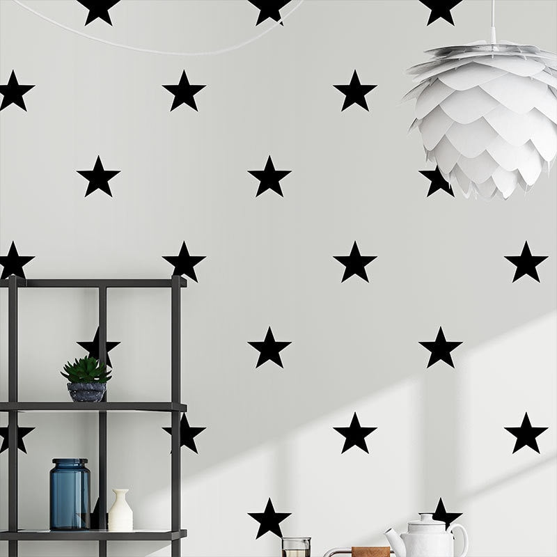 Black & White Star Pattern Wallpaper