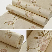 Embossed 3D Victorian Floral Pattern Wallpaper