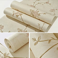 Embossed 3D Victorian Floral Pattern Wallpaper