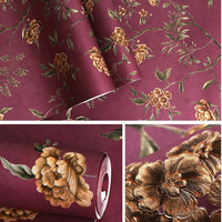 Embossed 3D European Floral Pattern Wallpaper