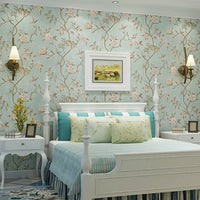 Embossed 3D European Floral Pattern Wallpaper