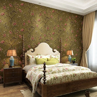 Embossed 3D European Floral Pattern Wallpaper