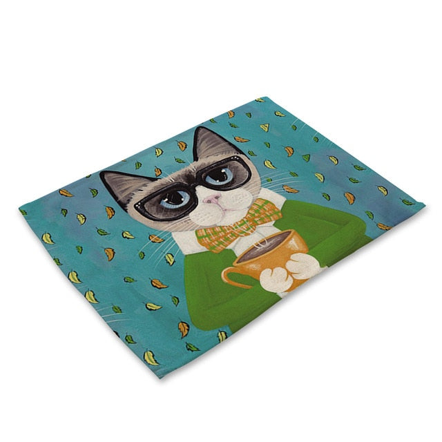 Comical Cartoon Kitty Cat Table Placemat