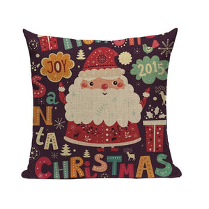 18" Cartoon Santa Claus Print Throw Pillow Cover