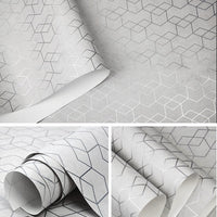 Geometric Metallic Diamond Hex Pattern Wallpaper