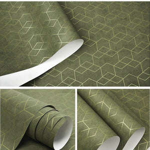 Geometric Metallic Diamond Hex Pattern Wallpaper