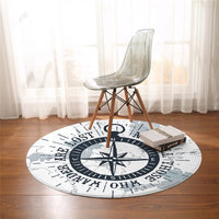 Round Nautical Wandering Compass Floor Mat Rug