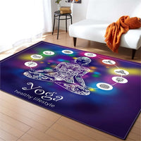 Buddhist Yoga Meditation Print Area Rug Floor Mat