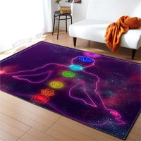 Buddhist Yoga Meditation Print Area Rug Floor Mat