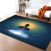 Buddhist Yoga Meditation Print Area Rug Floor Mat