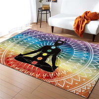 Buddhist Yoga Meditation Print Area Rug Floor Mat