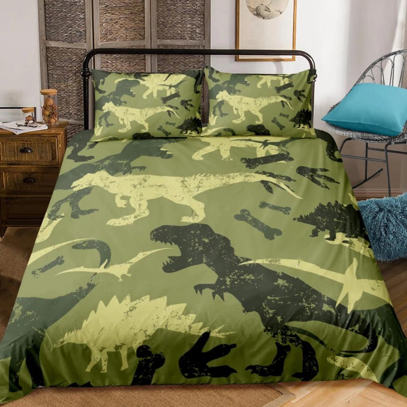 2/3-Piece Camouflage Dinosaur Print Duvet Cover Set