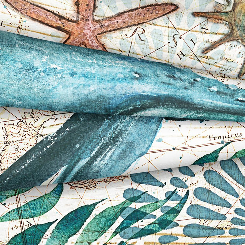2/3-Piece Mediterranean Whale Print Duvet Cover Set