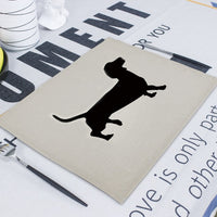 Black & White Dachshund Dog Print Table Placemat