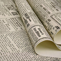 Black & White Vintage Retro Newspaper Print Wallpaper