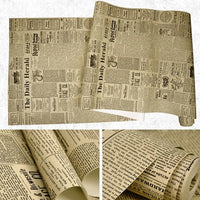 Black & White Vintage Retro Newspaper Print Wallpaper