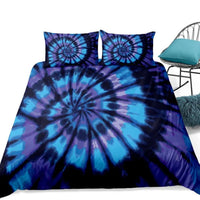 2/3-Piece Blue & Purple Tie-Dye Swirl Duvet Cover Set