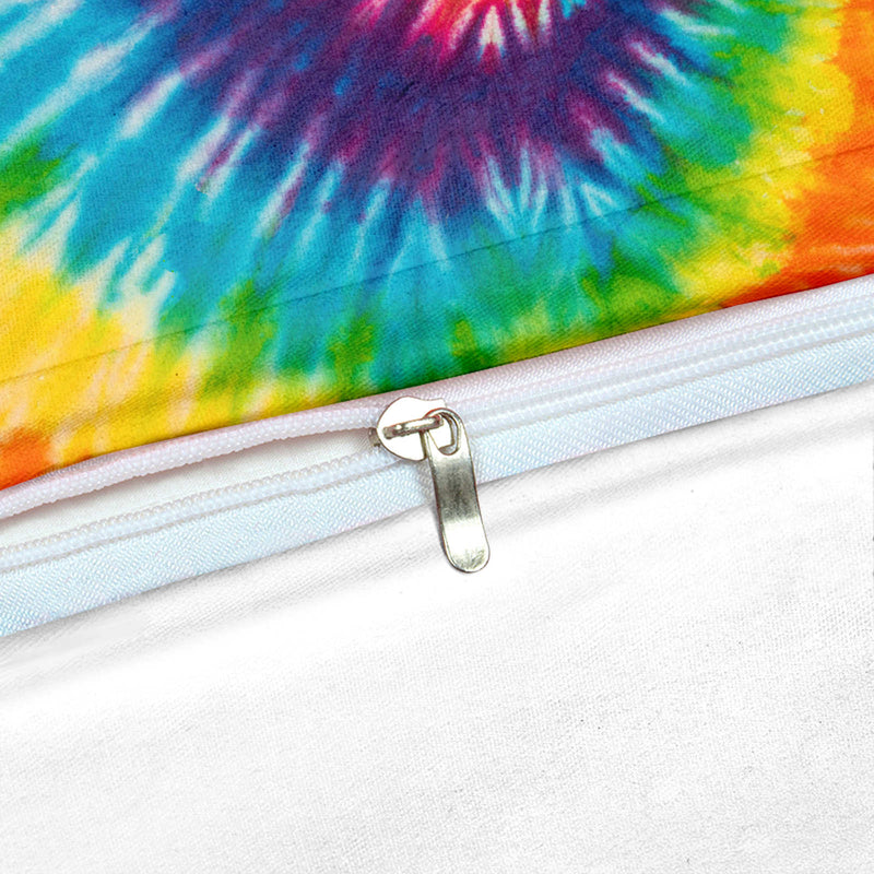 2/3-Piece Bold Rainbow Tie-Dye Duvet Cover Set