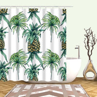 Tropical Pineapple Pattern Bathroom Shower Curtain