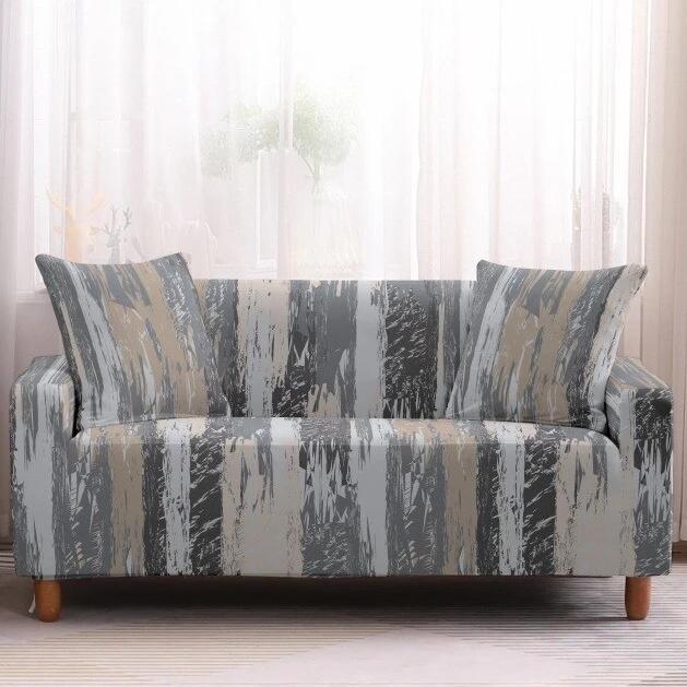 ** 1-Seat Gray Stripe Pattern Sofa Couch Cover