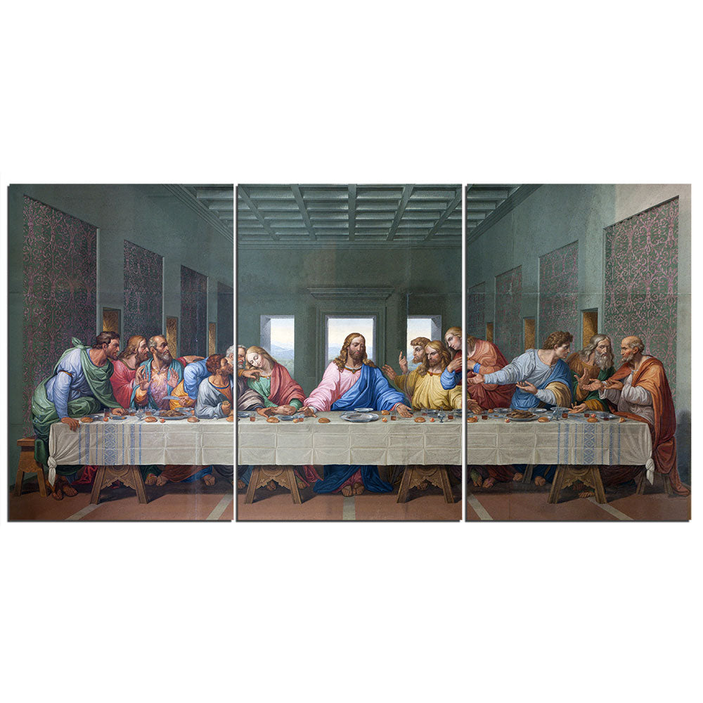 3-Piece Christian Jesus Last Supper Canvas Wall Art