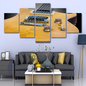 5-Piece Wood Electric Guitar Body Canvas Wall Art