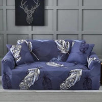 Blue Bohemian Feather Print Sofa Couch Cover