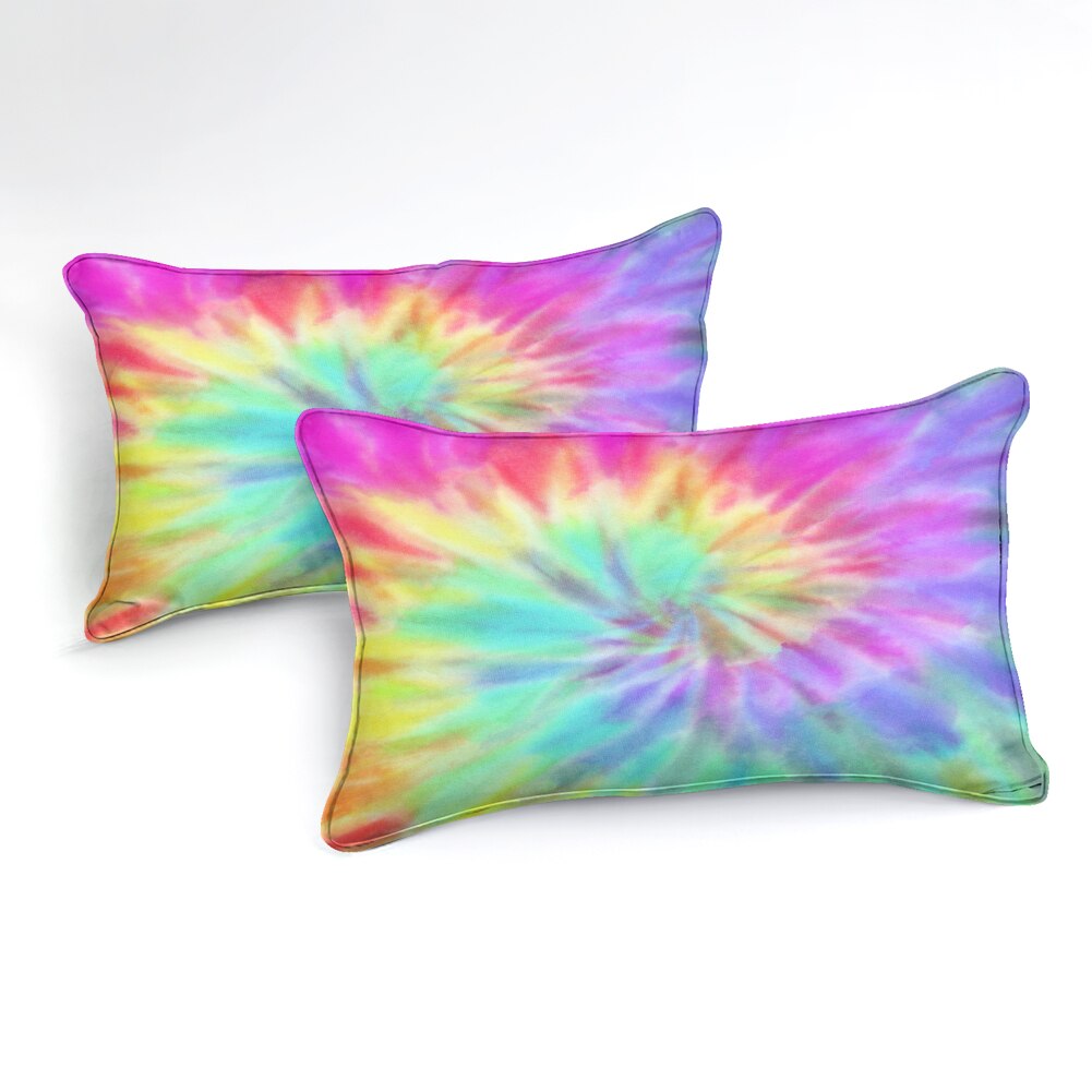 2/3-Piece Pastel Rainbow Tie-Dye Duvet Cover Set
