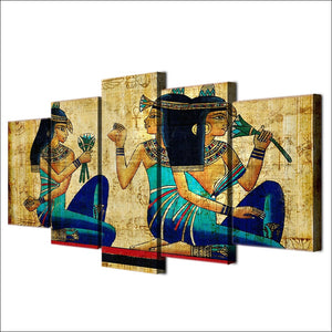 5-Piece Ancient Egyptian Women Canvas Wall Art