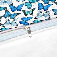 2/3-Piece Flying Blue Butterfly Pattern Duvet Cover Set