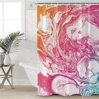 Colorful Marble Stone Swirl Print Bathroom Shower Curtain