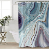 Colorful Marble Stone Swirl Print Bathroom Shower Curtain