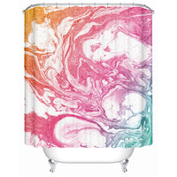 Colorful Marble Stone Swirl Print Bathroom Shower Curtain